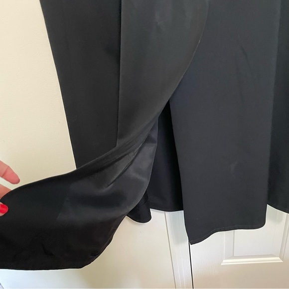 Linda Allard for Ellen Tracy Vintage Black Trench Coat 100% Wool Size Large - Picture 12 of 14